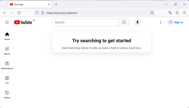 Youtube Message System About YouTube's Try searching to get started message - Chipp.in Tech ...