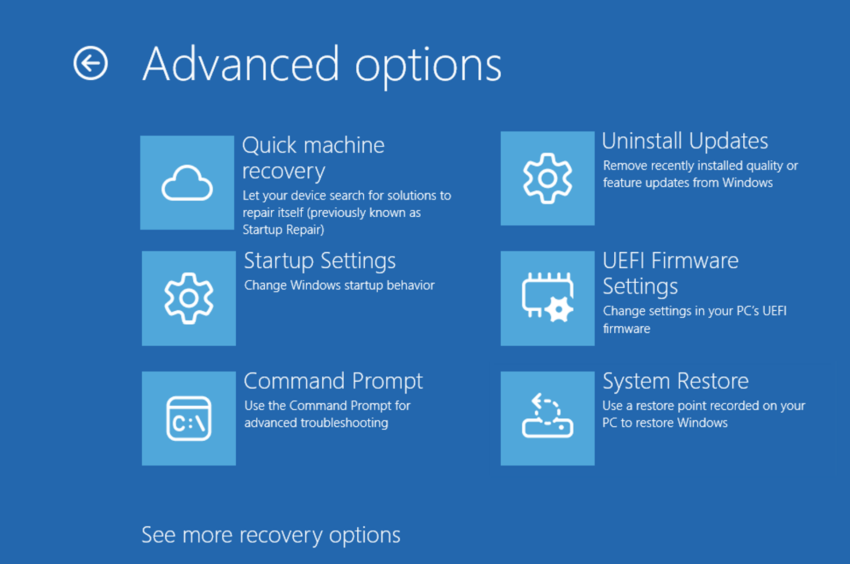 Windows 11 Quick Machine Recovery